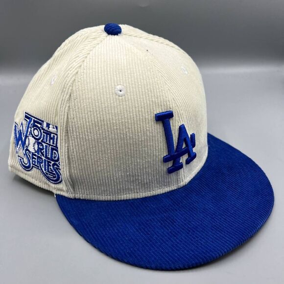 Los Angeles LA Dodgers Hat Men 7 1/2 Corduroy 59Fifty New Era Fitted Cap‎ New
